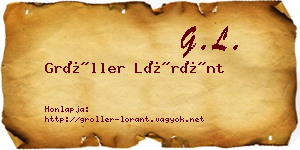 Gröller Lóránt névjegykártya