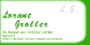 lorant groller business card
