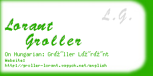 lorant groller business card